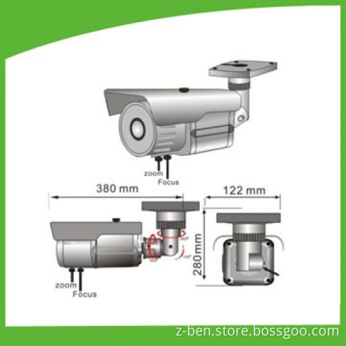 1.0Vp-p WDR Weatherproof IR Camera with 700TVL Resolution and 25m IR Distance